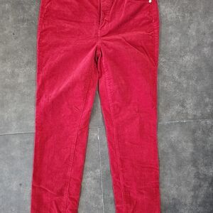 Talbots Womens Red Corduroy Straight Leg Pants Size 4